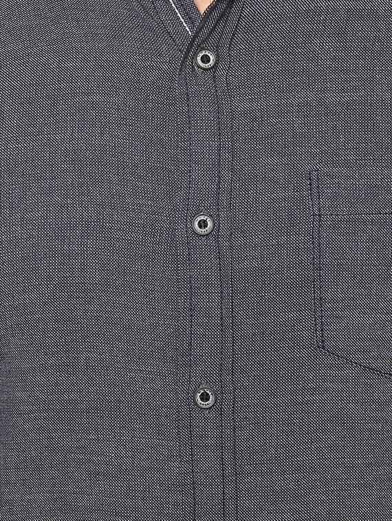 blue solid casual shirt - 15772973 - Standard Image - 3