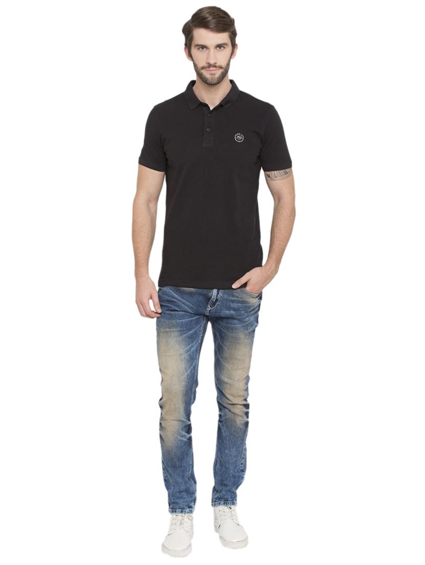 solid black polo t-shirt - 15772978 - Standard Image - 3