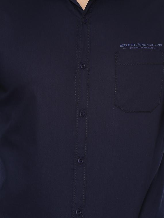 blue solid casual shirt - 15772986 - Standard Image - 3
