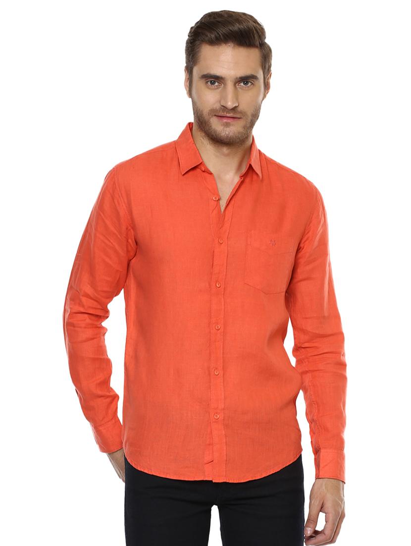 orange solid casual shirt - 15772993 - Zoom Image - 0
