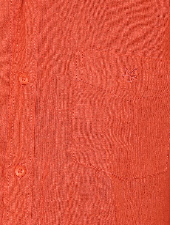 orange solid casual shirt - 15772993 - Standard Image - 3