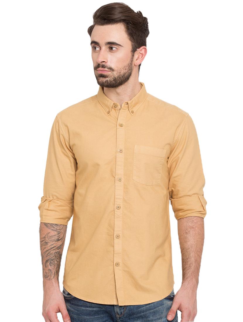beige solid casual shirt - 15773025 - Zoom Image - 0