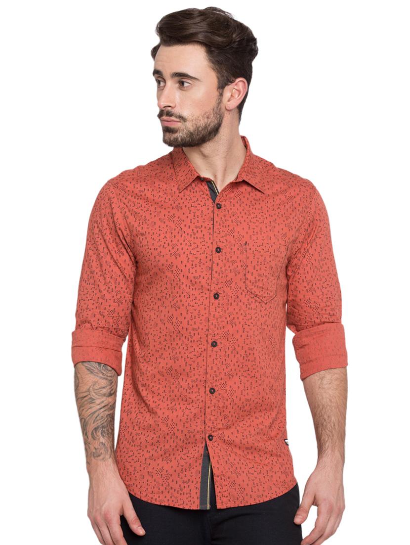 orange printed casual shirt - 15773099 -  Zoom Image - 0