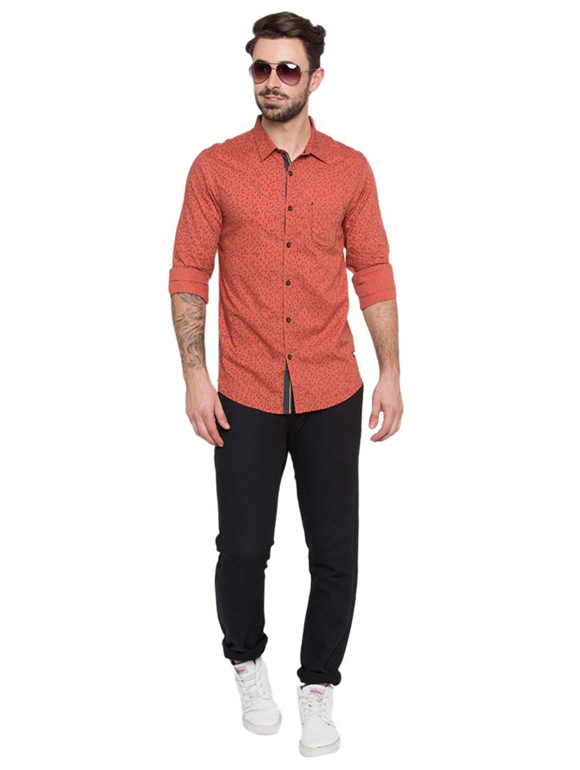 orange printed casual shirt - 15773099 - Standard Image - 3