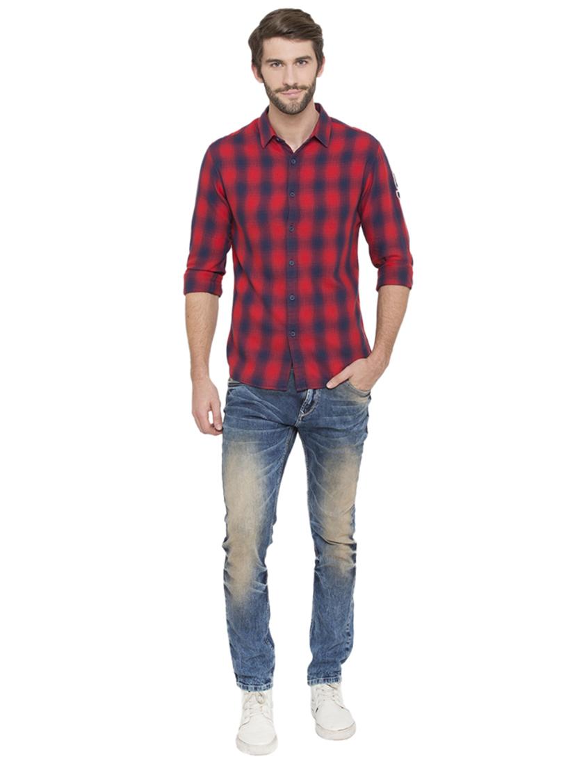 red checkered casual shirt - 15773112 - Standard Image - 3