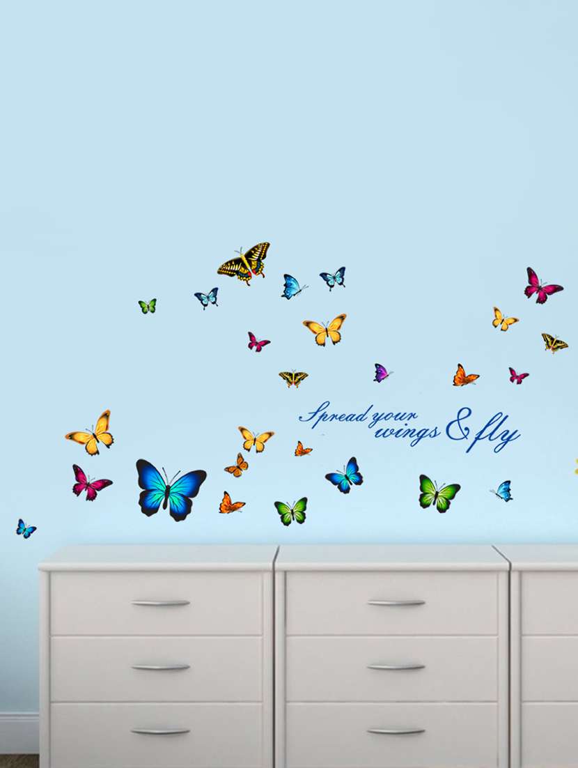 sehaz artworks butterfly multicolor wall sticker