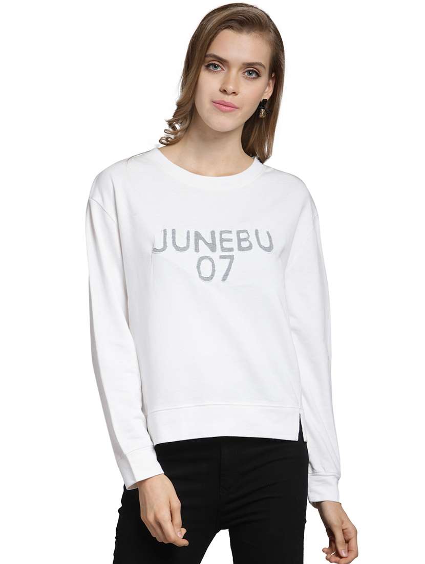 women's chest print sweatshirt