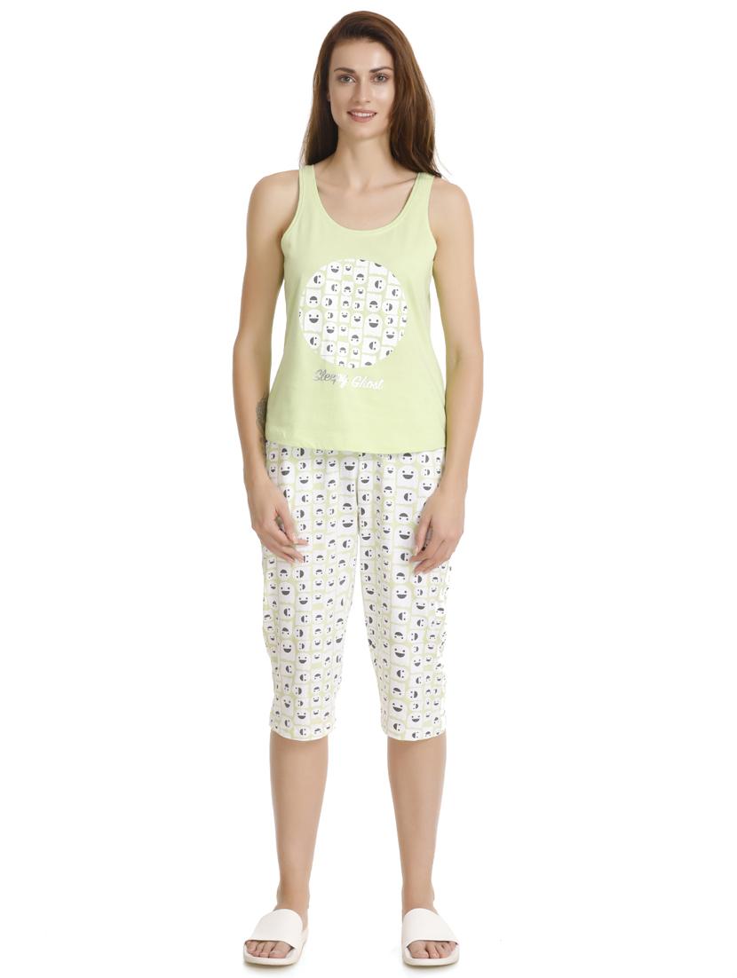 quirky print nightwear capri set - 15779215 - Zoom Image - 0