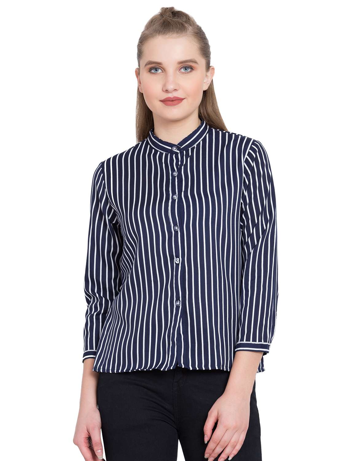 navy striped shirt - 15780058 -  Zoom Image - 0