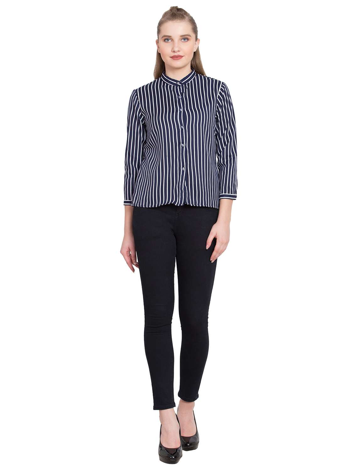 navy striped shirt - 15780058 - Standard Image - 3