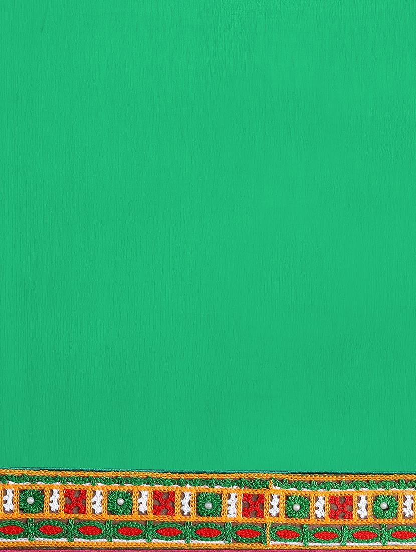 half and half ethnic motif embroidered saree with blouse - 15780199 - Standard Image - 3
