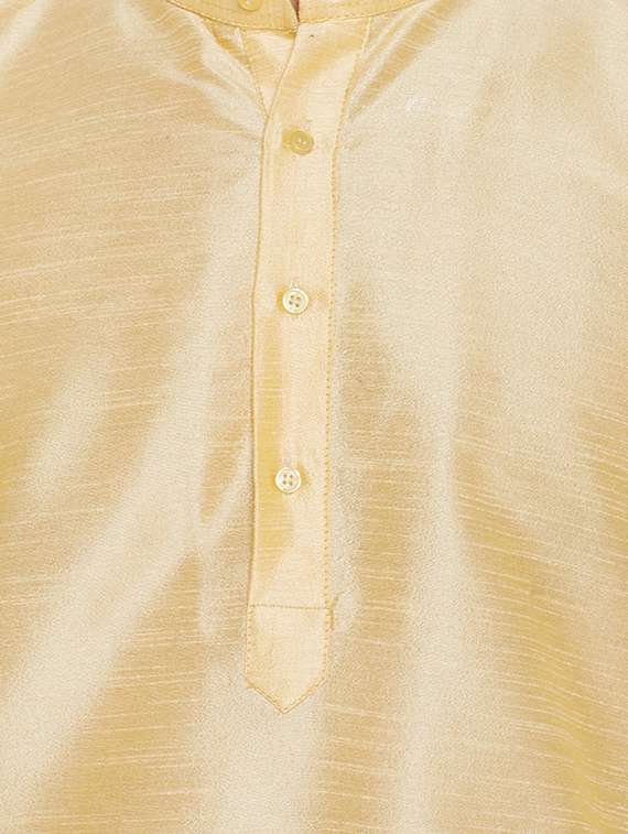 beige silk blend dhoti kurta set - 15781711 - Standard Image - 3