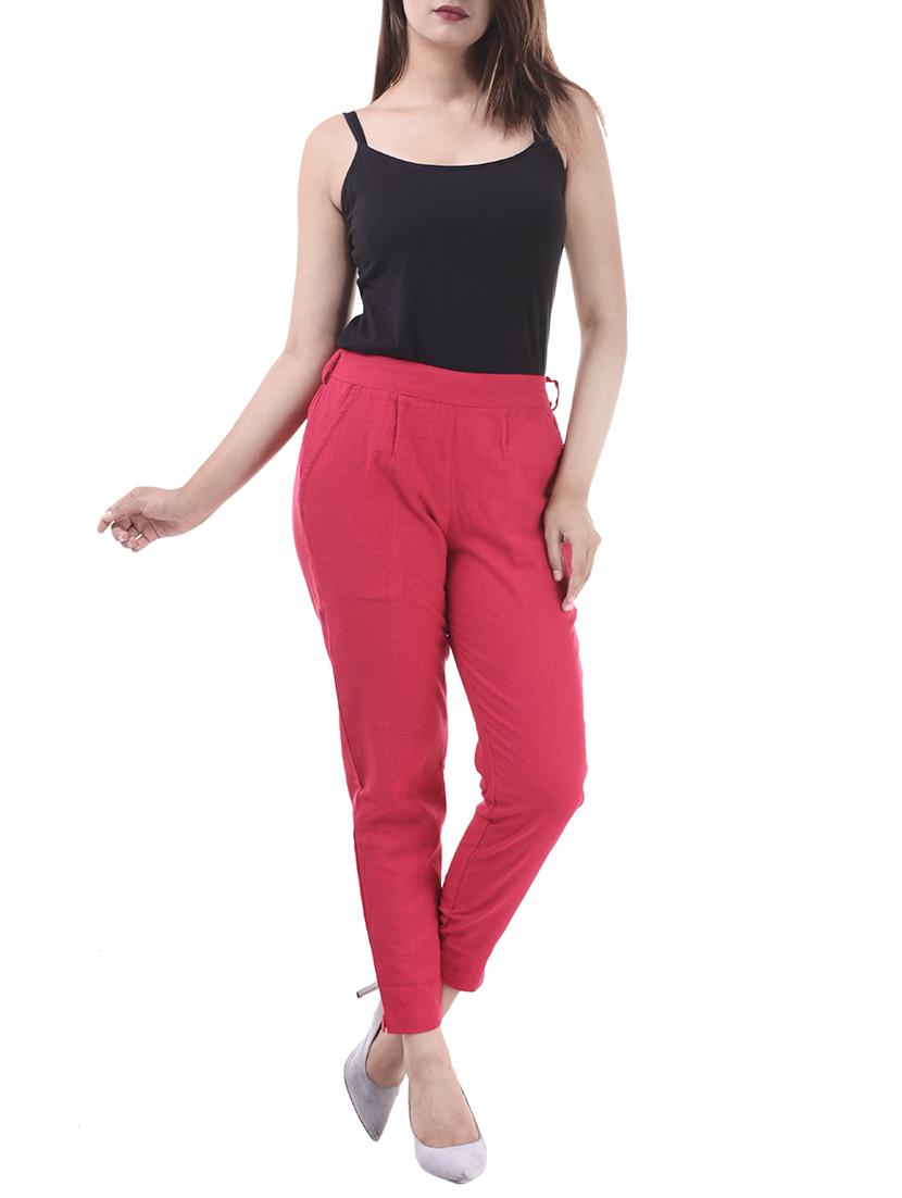 deep pink gathered back trousers - 15784929 - Standard Image - 3