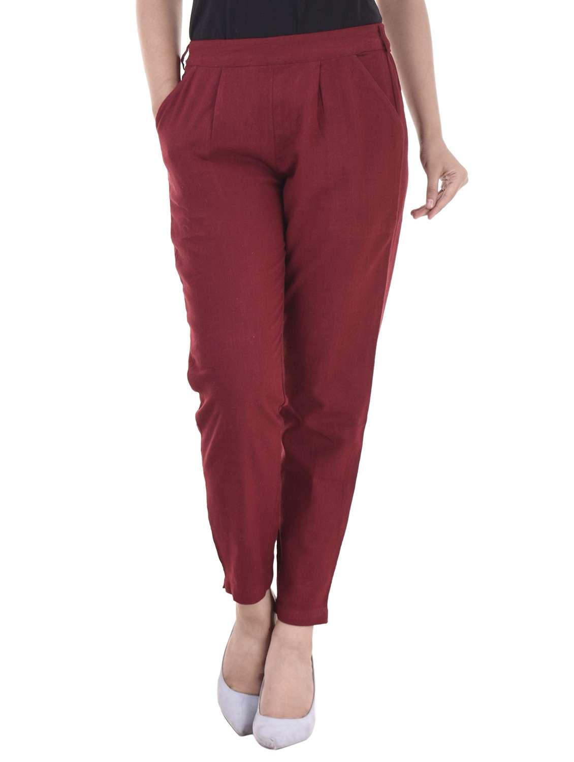 pleated front gathered back trousers - 15784931 -  Zoom Image - 0