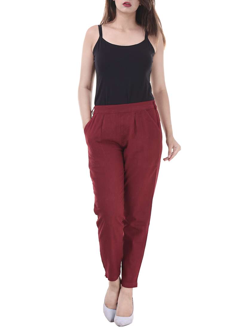 pleated front gathered back trousers - 15784931 - Standard Image - 3