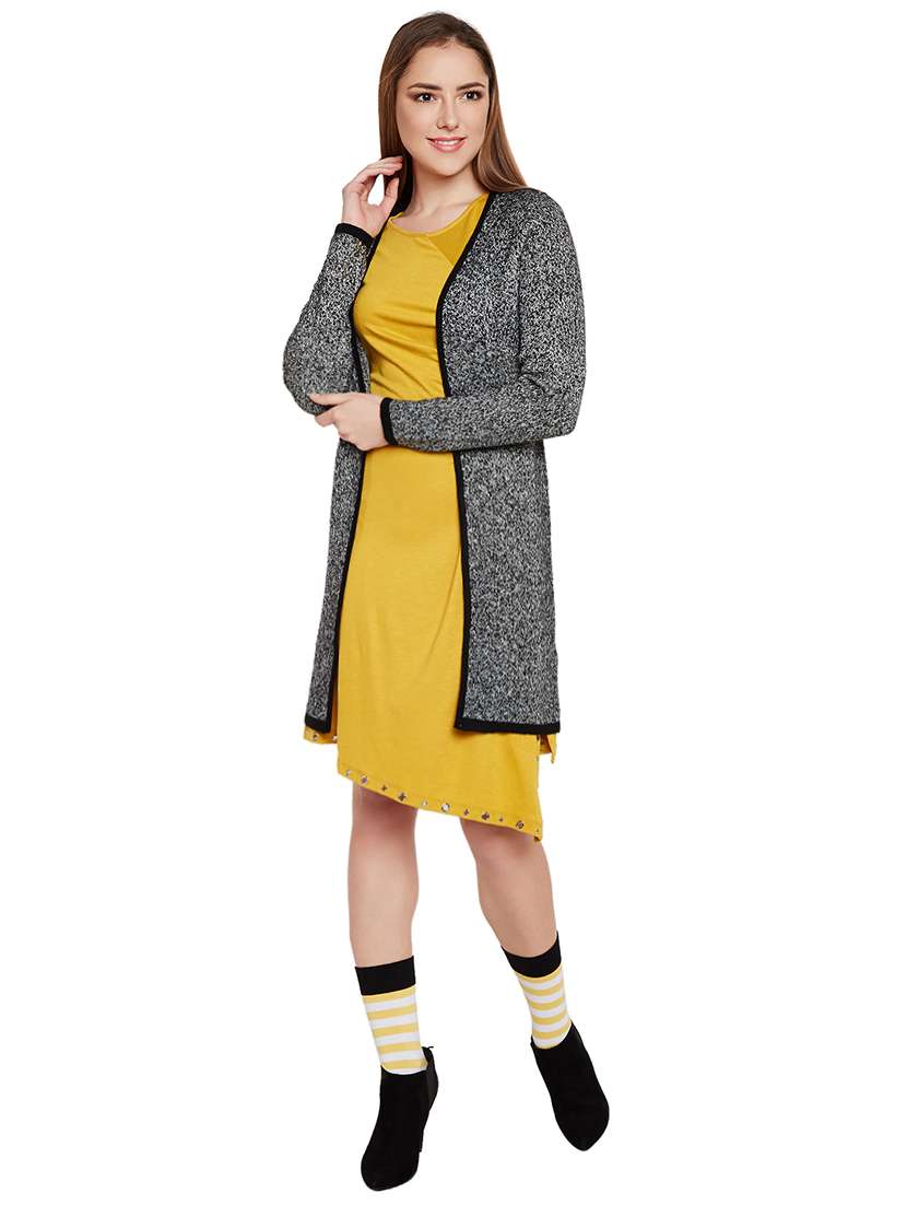 Buy online Ribbed Edge Woolen Shrug from capes shrugs for Women