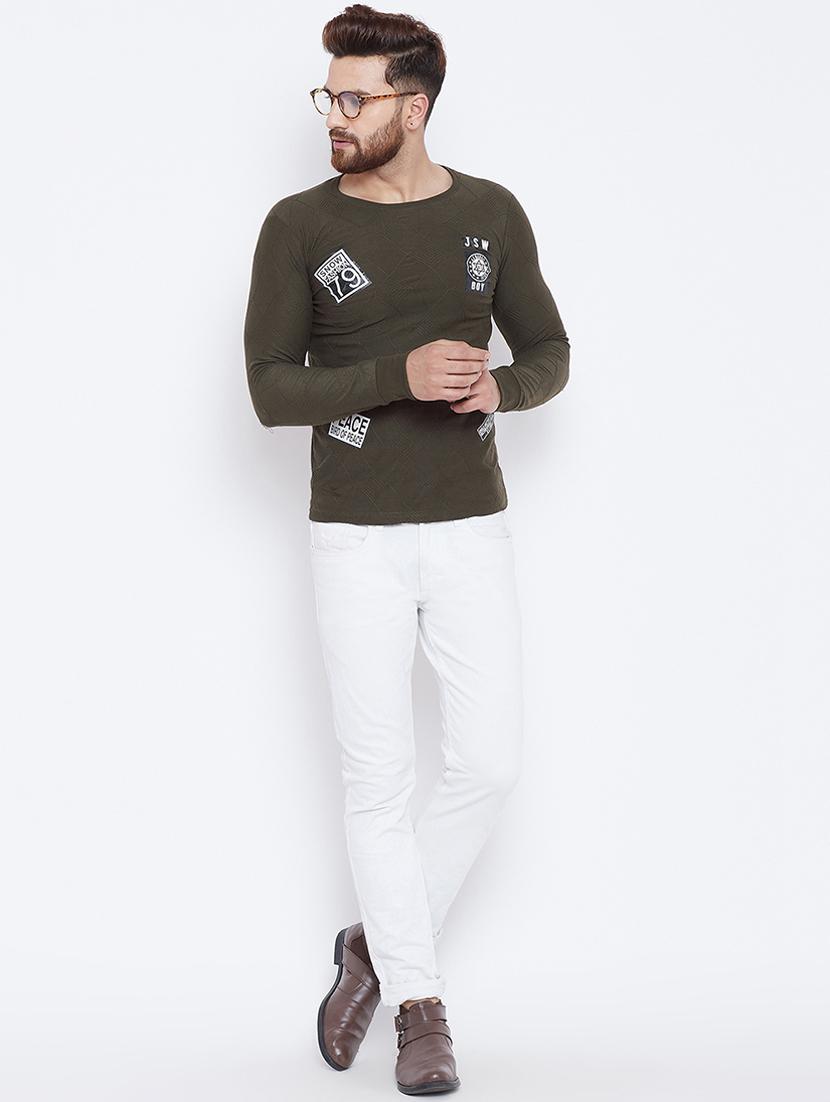 green cotton front print t-shirt - 15788776 - Standard Image - 3