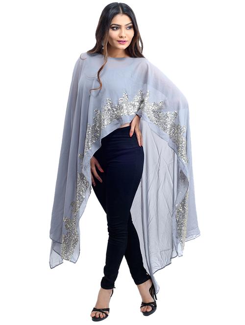 embellished asymmetric cape - 15788811 - Standard Image - 0