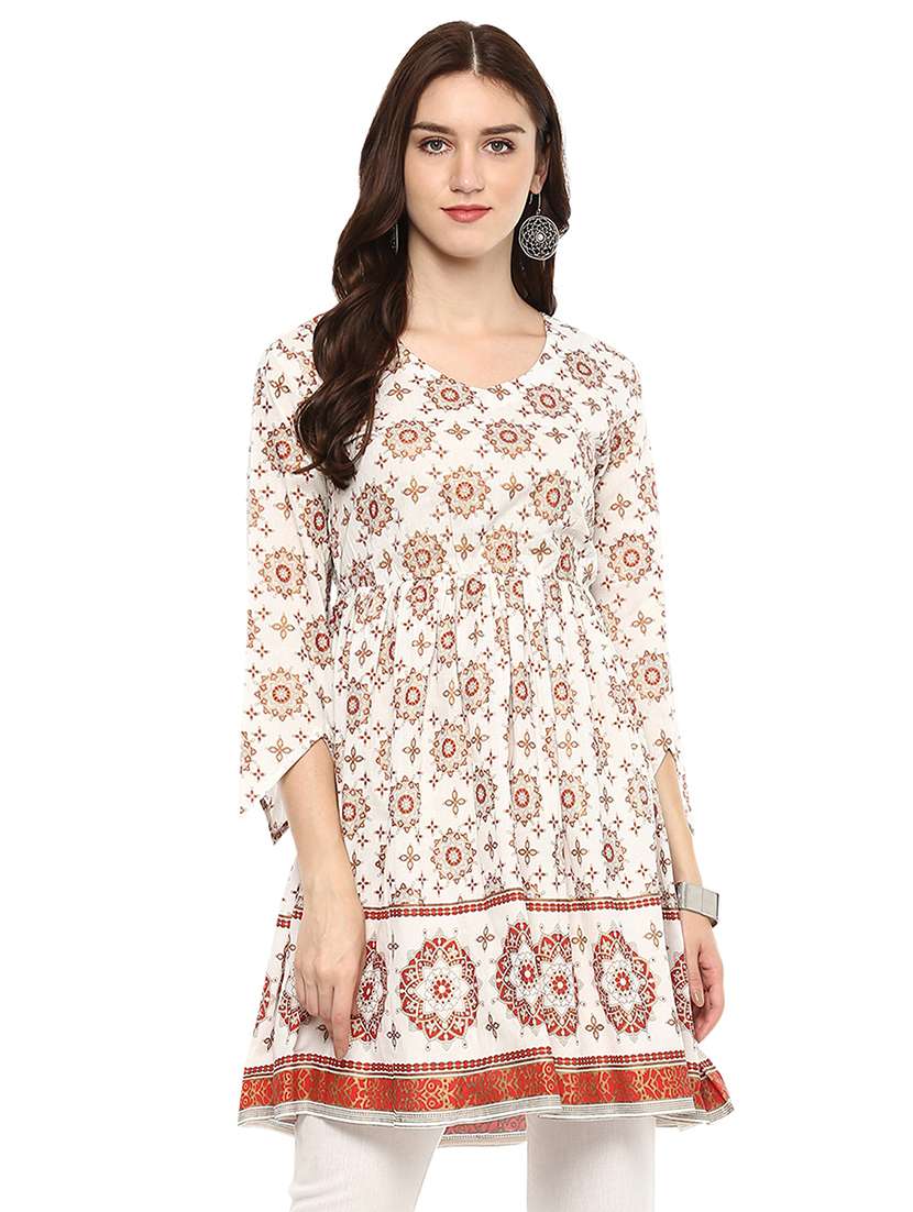 printed flared kurti