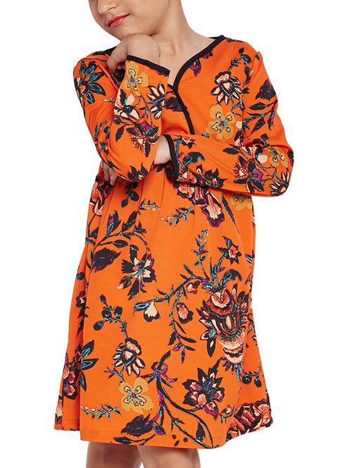 orange polyester frock - 15789311 -  Standard Image - 0
