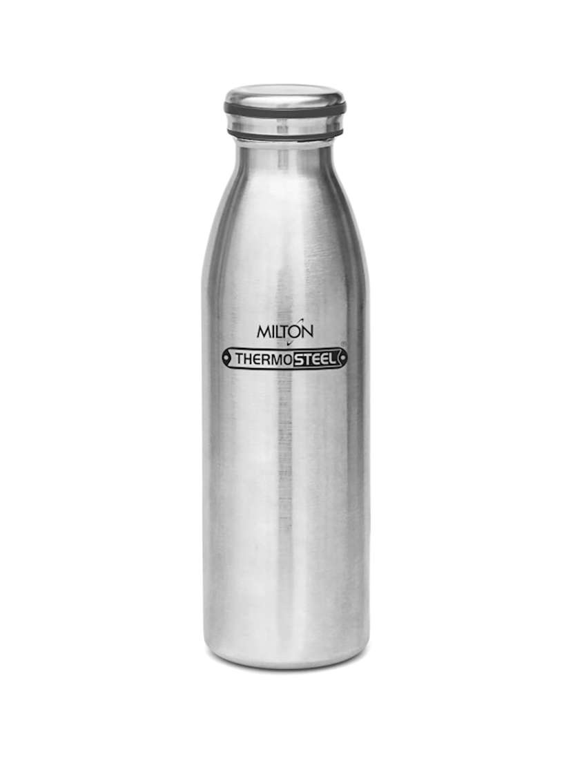 milton cameo thermosteel hot & cold water bottle, steelplain, 500 ml