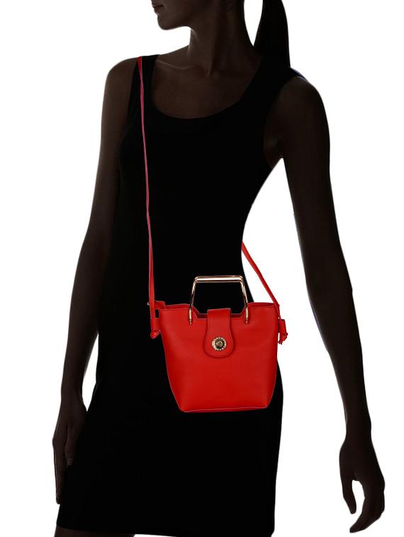 red leatherette (pu) sling bag - 15790563 - Standard Image - 5