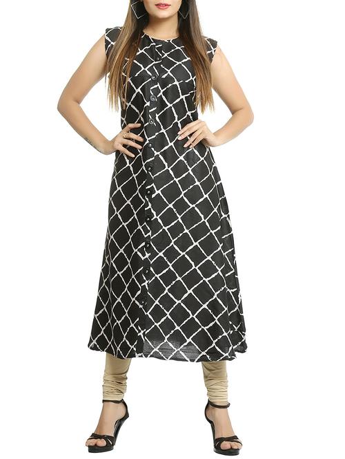 checkered a-line kurta - 15791950 -  Standard Image - 0