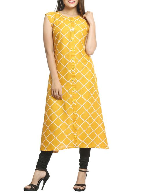 checkered a-line kurta - 15791951 -  Standard Image - 0