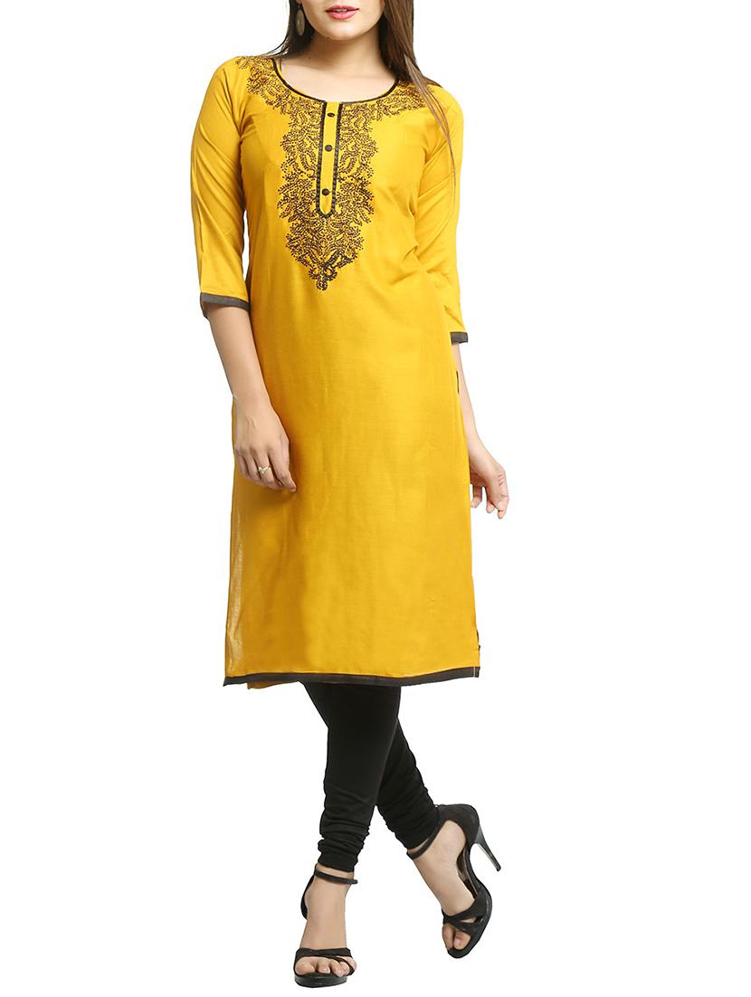 embroidered straight kurta - 15791993 -  Zoom Image - 0