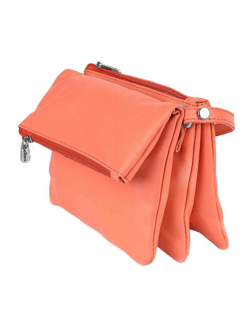 orange leatherette (pu) sling bag - 15794950 - Standard Image - 3