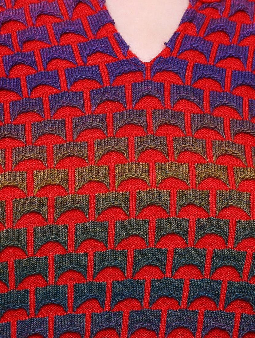 red acrylic woolen kurta - 15795056 - Standard Image - 3