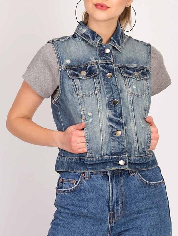 button-up denim jacket - 15795428 -  Zoom Image - 0