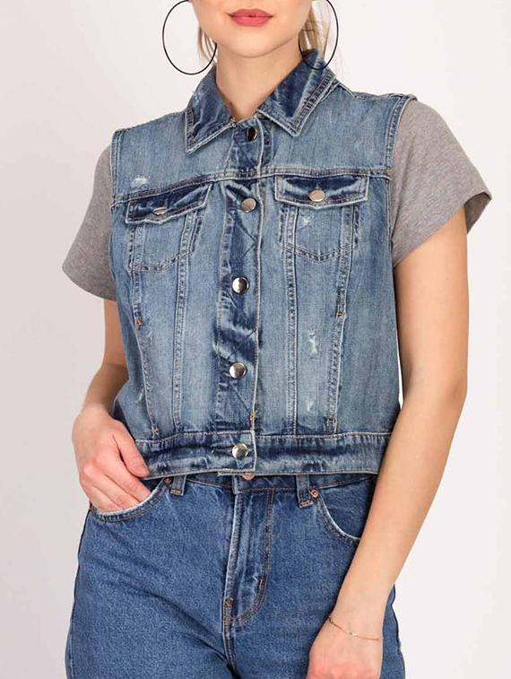 button-up denim jacket - 15795429 -  Zoom Image - 0