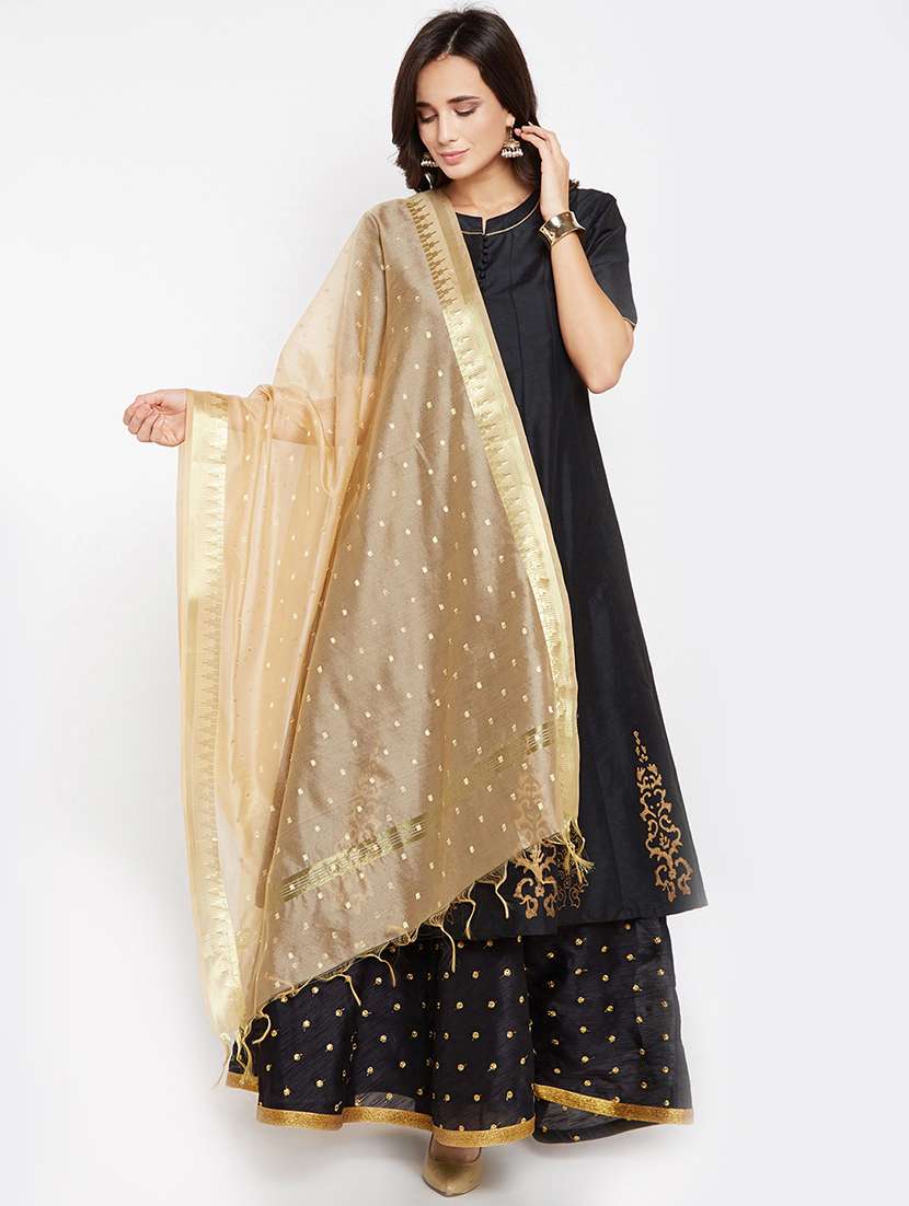 self-design chanderi dupatta