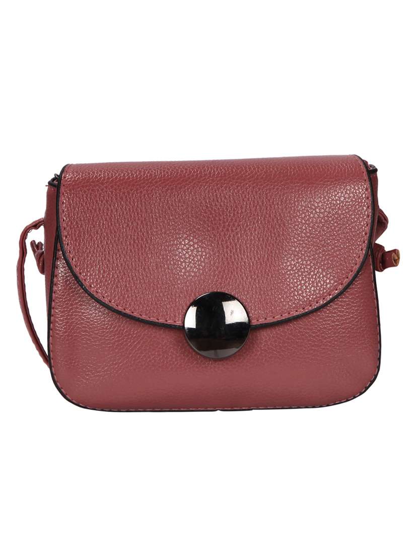 pink leatherette (pu) sling bag