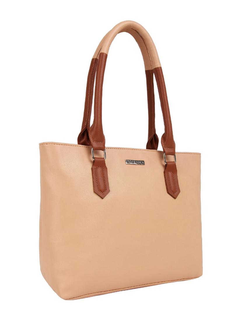 beige leatherette (pu) handbag - 15797792 - Standard Image - 3