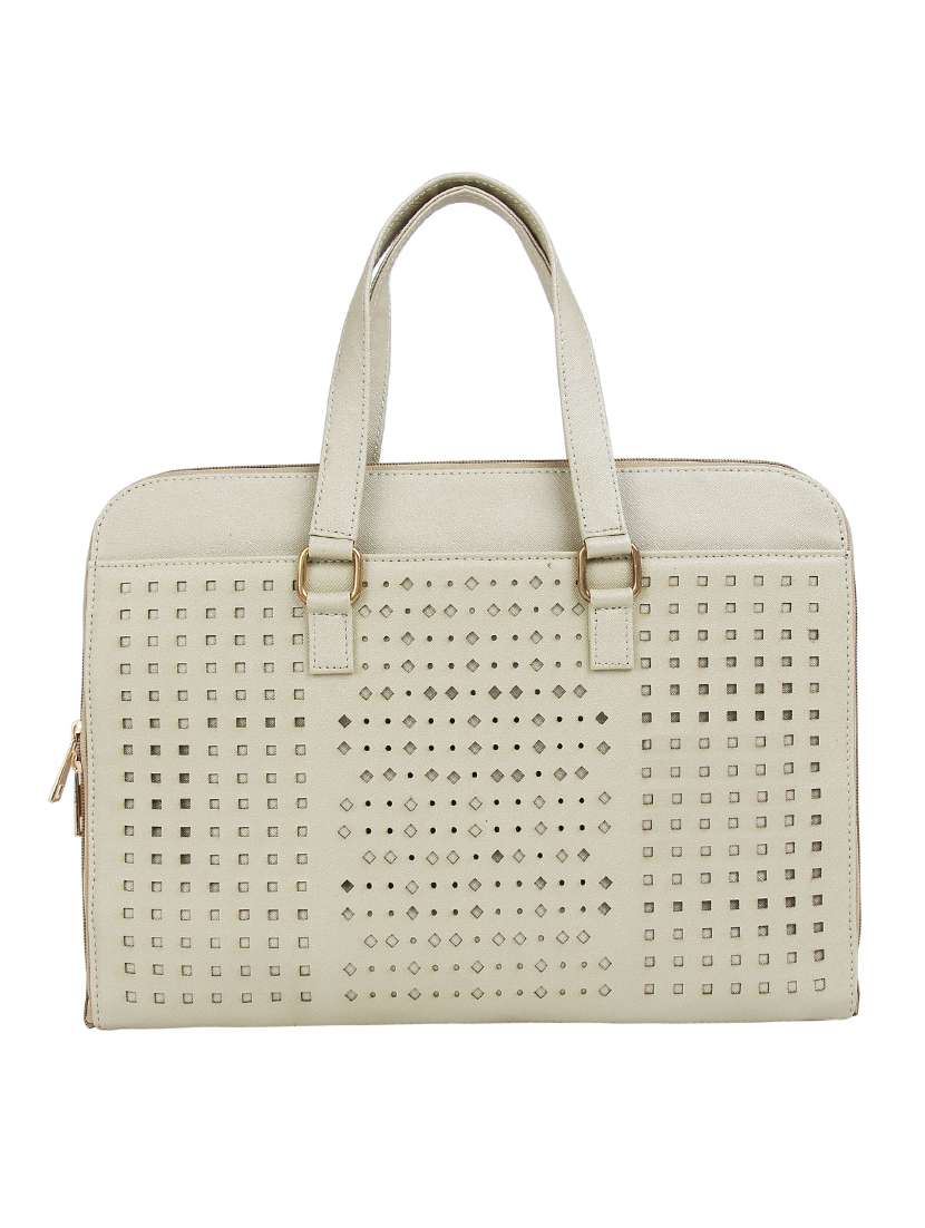off white leatherette (pu) laptop laptop bag - 15797855 - Zoom Image - 0