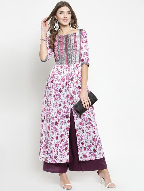 flared printed kurta - 15799805 - Standard Image - 0