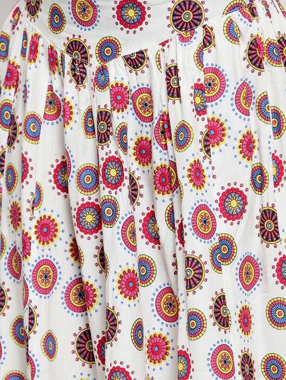 printed flared front slit kurta with skirt set - 15799835 -  Standard Image - 3