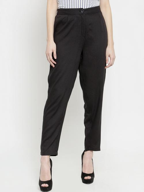 flat front solid trouser - 15799851 - Standard Image - 0