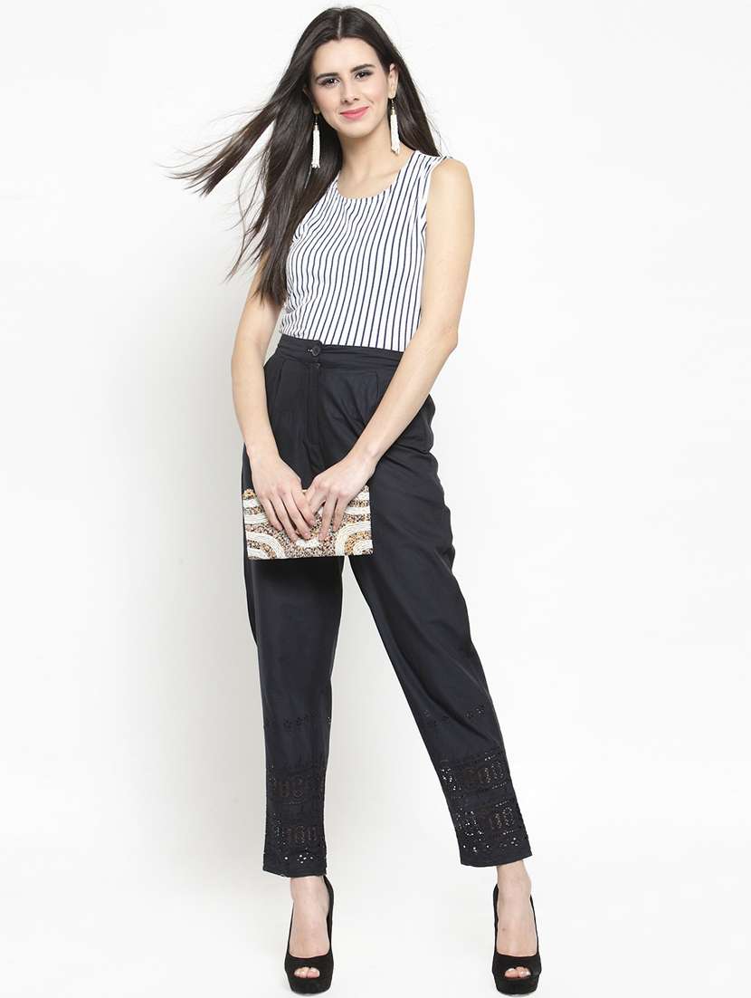 flat front solid trouser - 15799853 - Standard Image - 3