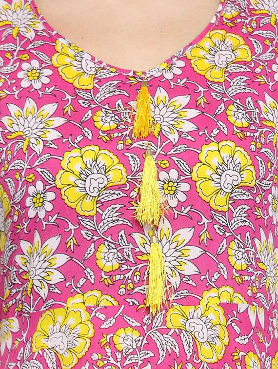 tassel detail floral maxi dress - 15799891 -  Standard Image - 3