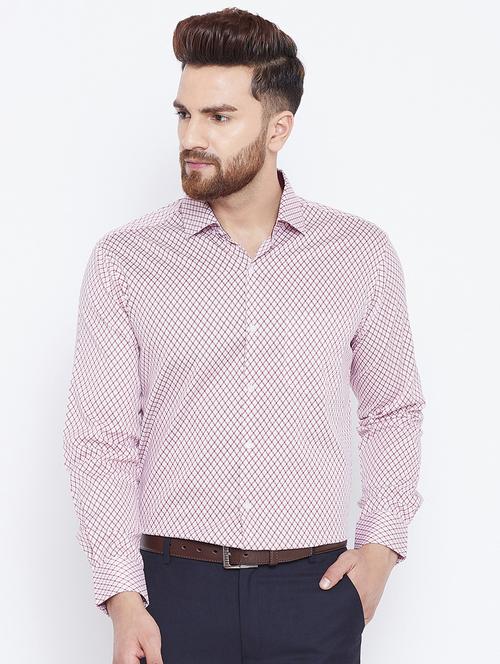 red cotton formal shirt - 15800425 - Standard Image - 0