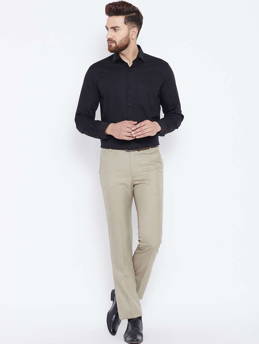 black cotton formal shirt - 15800437 -  Standard Image - 3