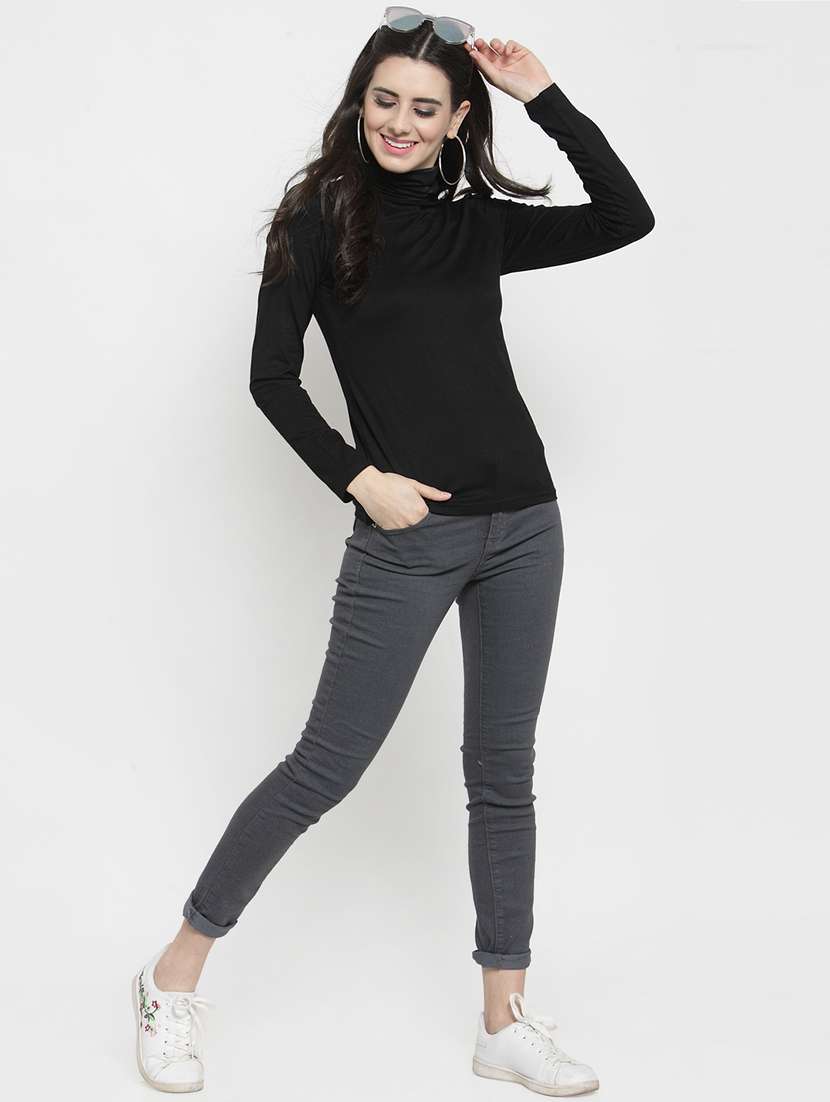 turtle neck long sleeved top - 15800754 - Standard Image - 3