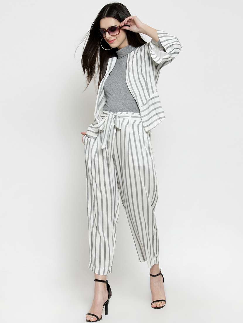 self tie striped trouser - 15800772 -  Standard Image - 3