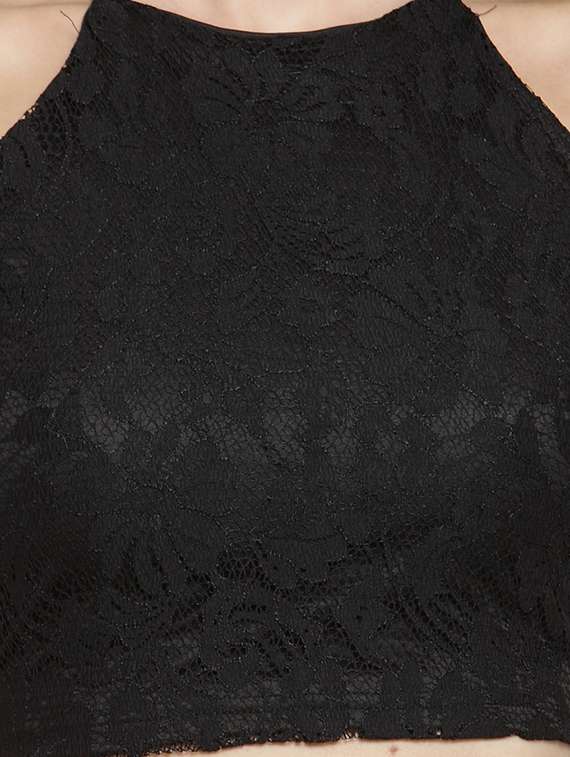 lace crop top and floral skirt set - 15800877 -  Standard Image - 3