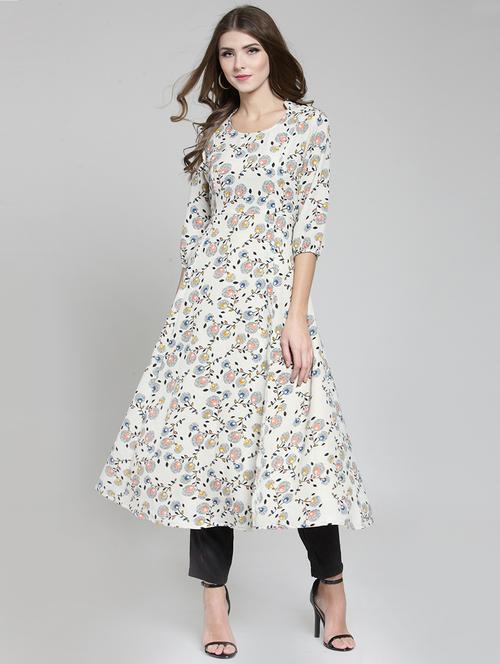 floral printed kurta with pant set - 15802776 - Standard Image - 0