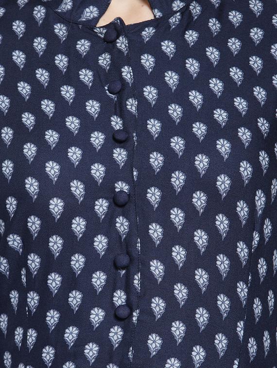 printed flared kurta with pant set - 15802794 - Standard Image - 3