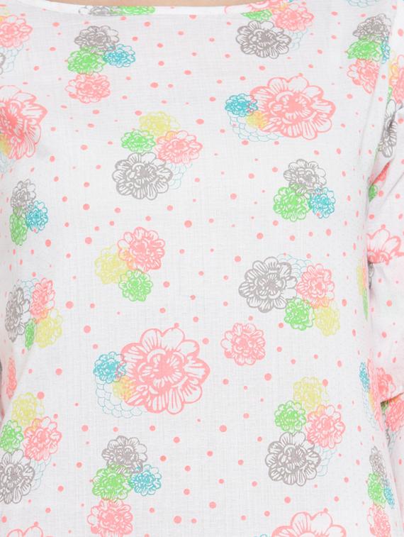 floral layered kurta with pant set - 15802798 - Standard Image - 3